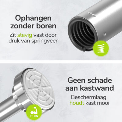 Verstelbare kledingstang zonder boren afbeelding 4