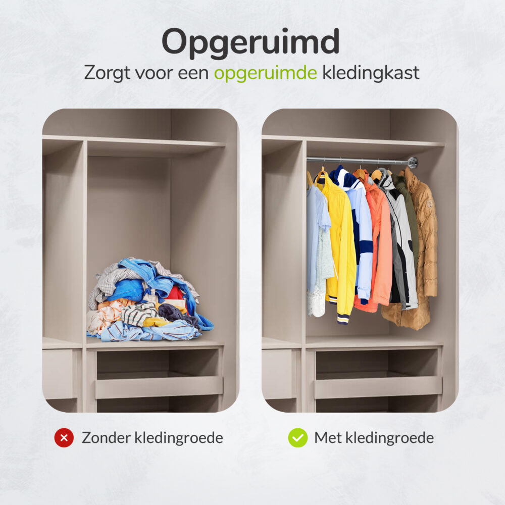 Verstelbare kledingstang zonder boren afbeelding 7