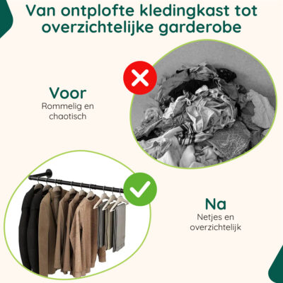 Industriële kledingstang muurmontage afbeelding 7