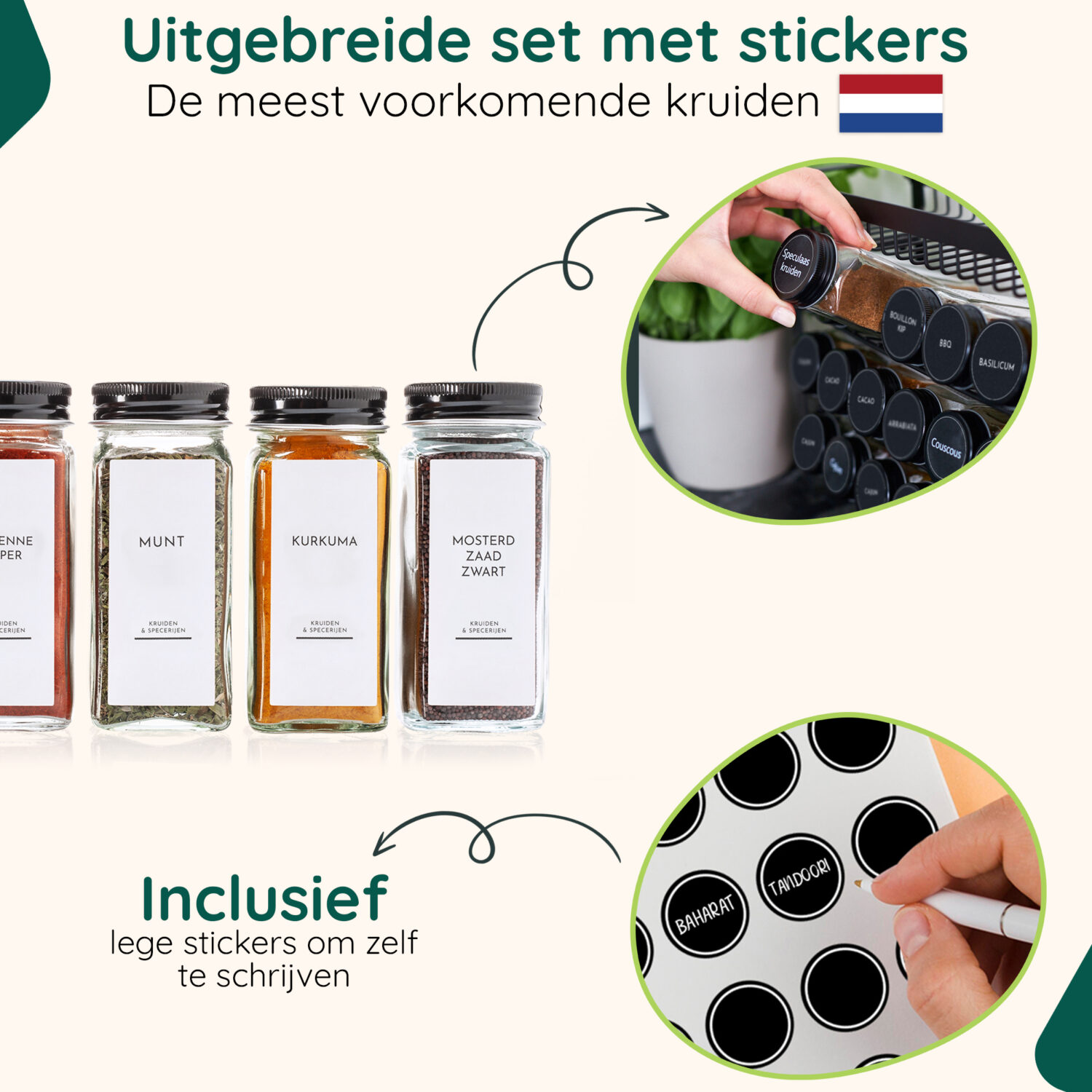 XIVADA-Kruidenpotjes-Zwart-Glas-Vierkant-36x -Aluminium