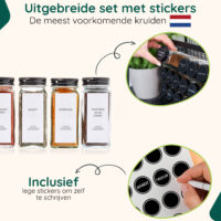 XIVADA-Kruidenpotjes-Zwart-Glas-Vierkant-36x -Aluminium