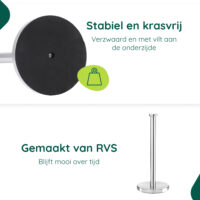 RVS keukenrolhouder vrijstaand afbeelding 2