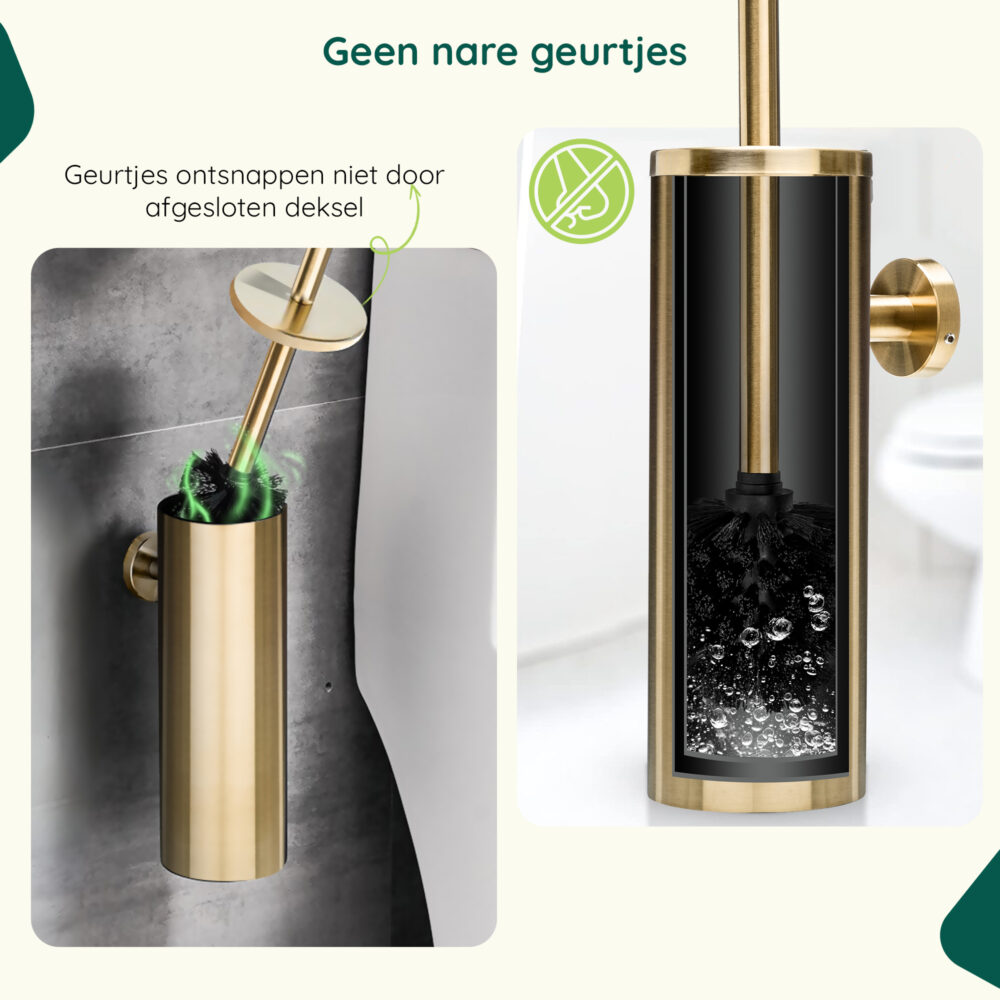 Gouden toiletborstelhouder afbeelding 3