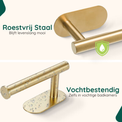Gouden toiletrolhouder zelfklevend afbeelding 4