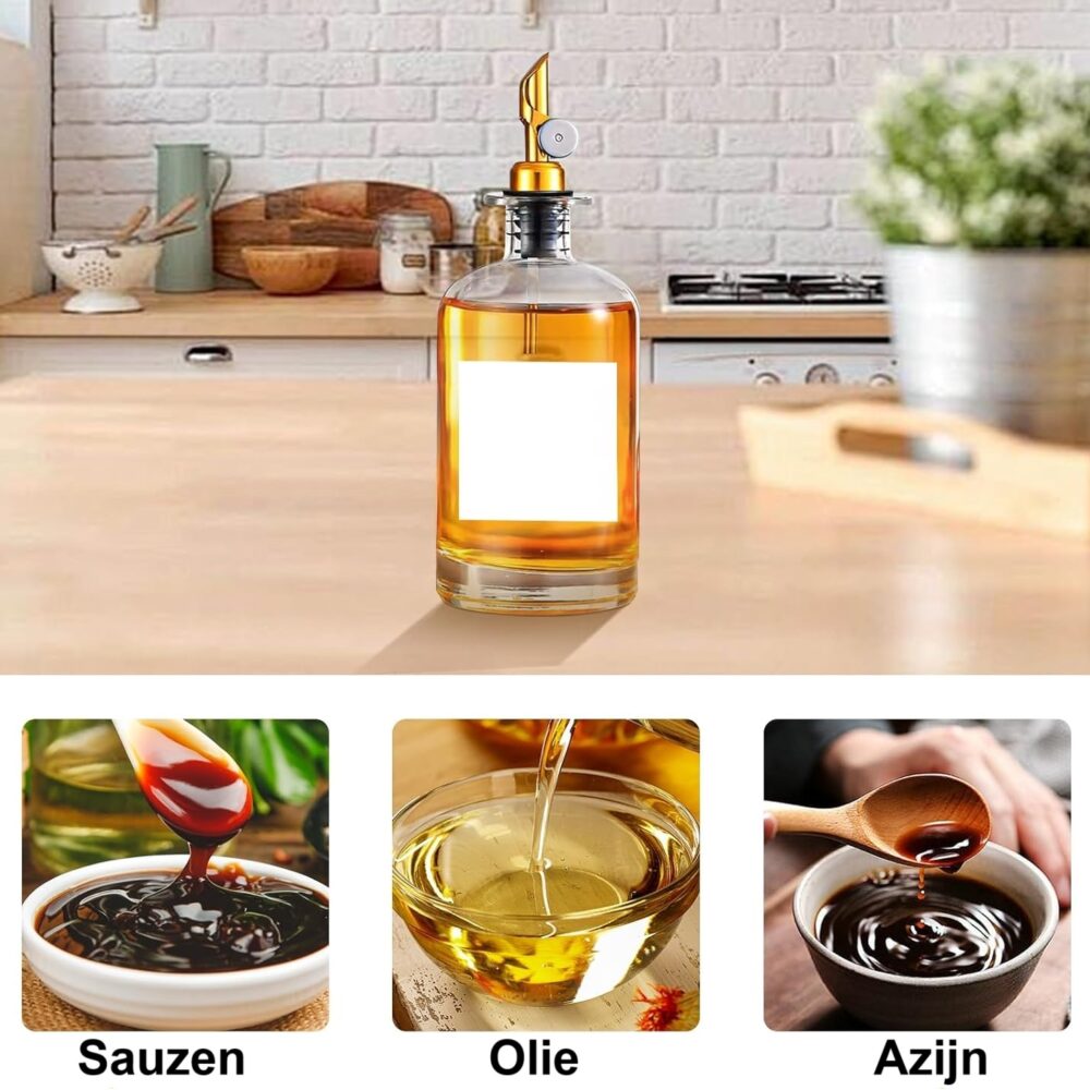 Glazen oliefles 500ml goud afbeelding 6