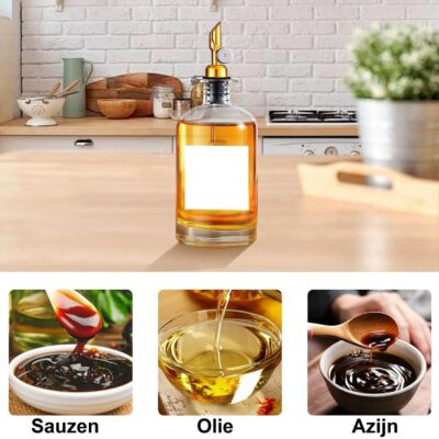 Glazen oliefles 500ml goud afbeelding 6