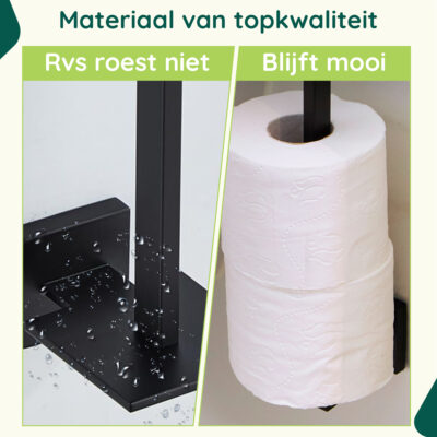 Zwarte vierkante reserverolhouder badkamer afbeelding 5