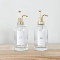 XIVADA Koffiesiroop dispenser - 500 ML - Glas - Goud - Set van 2