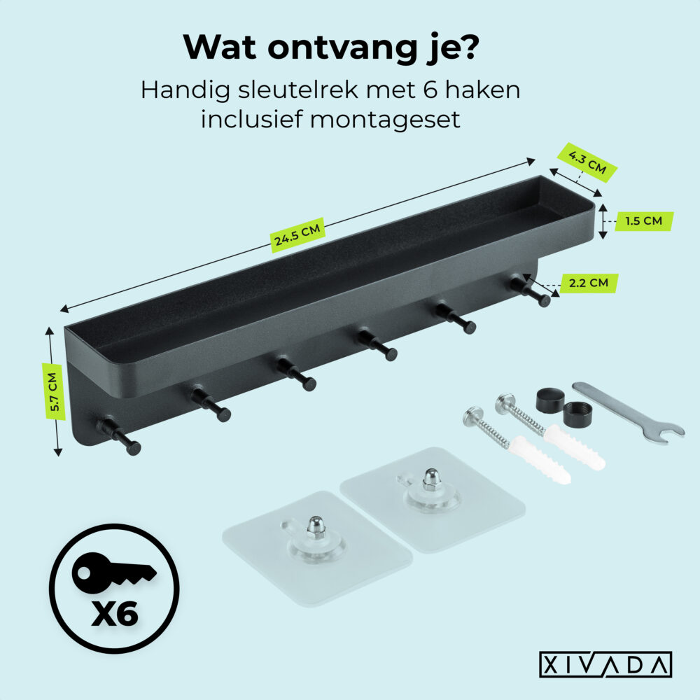 Sleutelrek zwart industrieel afbeelding 6