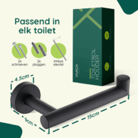 Zwarte toilet accessoires set afbeelding 9