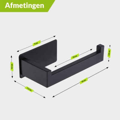 Zelfklevende zwarte toiletrolhouder afbeelding 5