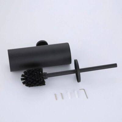 Zwarte toiletborstelhouder muurmontage afbeelding 7