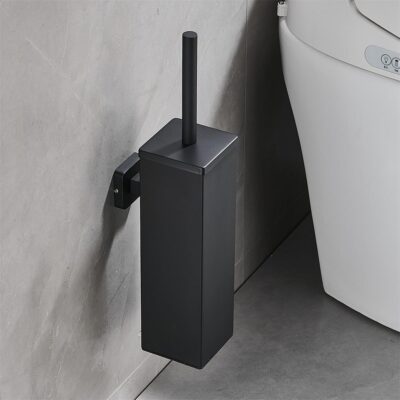 Zwarte toiletborstelhouder wandmontage afbeelding 8