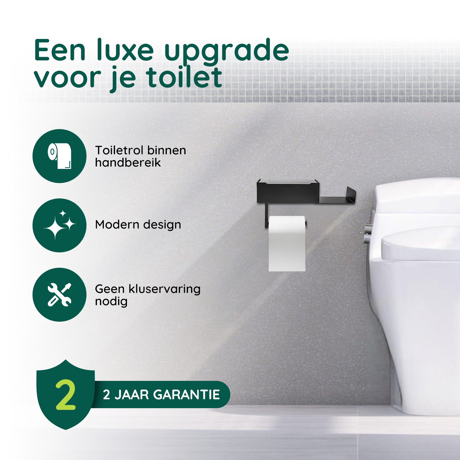 XIVADA toiletrolhouder zwart afbeelding 6