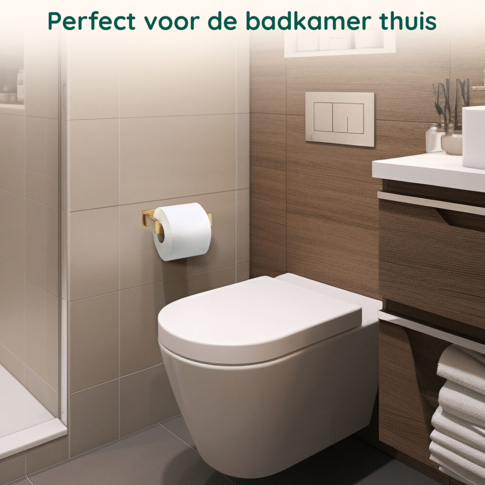 Gouden toiletrolhouder zelfklevend afbeelding 8