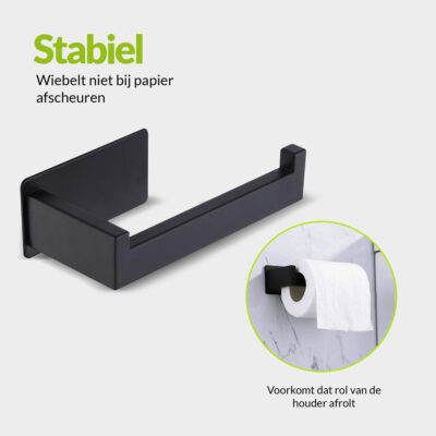 Zelfklevende zwarte toiletrolhouder afbeelding 6