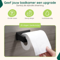 Zelfklevende zwarte toiletrolhouder afbeelding 7