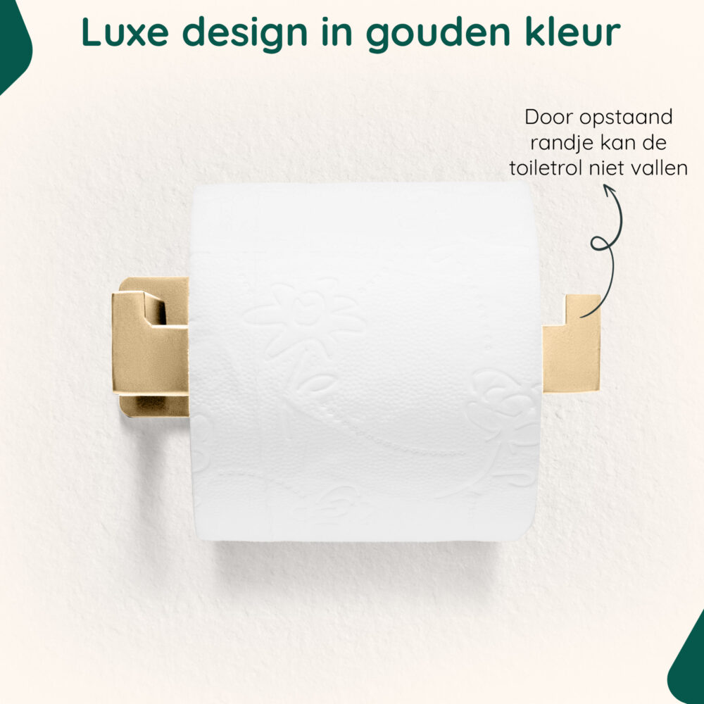 Gouden toiletrolhouder zelfklevend afbeelding 9