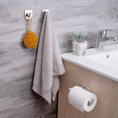 Zelfklevende toiletrolhouder zilver afbeelding 7