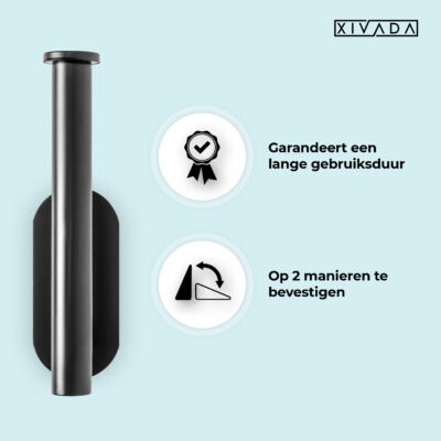 Zelfklevende toiletrolhouder zwart afbeelding 5