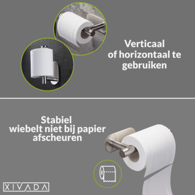 Zelfklevende toiletrolhouder zilver afbeelding 5