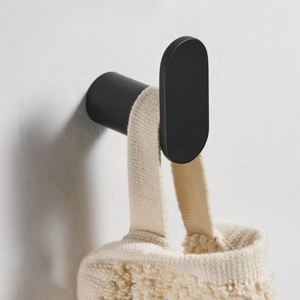 Zwarte toilet accessoires set afbeelding 7