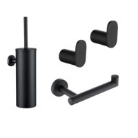 Zwarte toilet accessoires set afbeelding 1