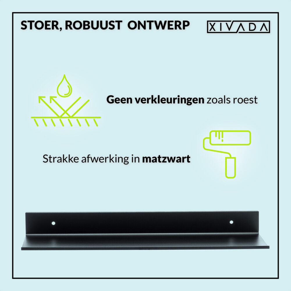 Metalen wandplank zwart afbeelding 5