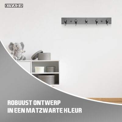 XIVADA wandkapstok zwart afbeelding 6