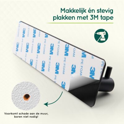 Zelfklevende zwarte handdoekhaakjes afbeelding 6