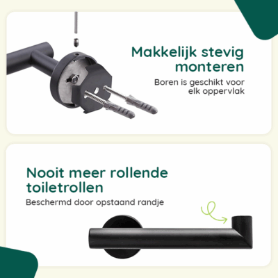 Zwarte toiletrolhouder afbeelding 6