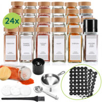 XIVADA kruidenpotjes set 24 stuks bamboe afbeelding 1