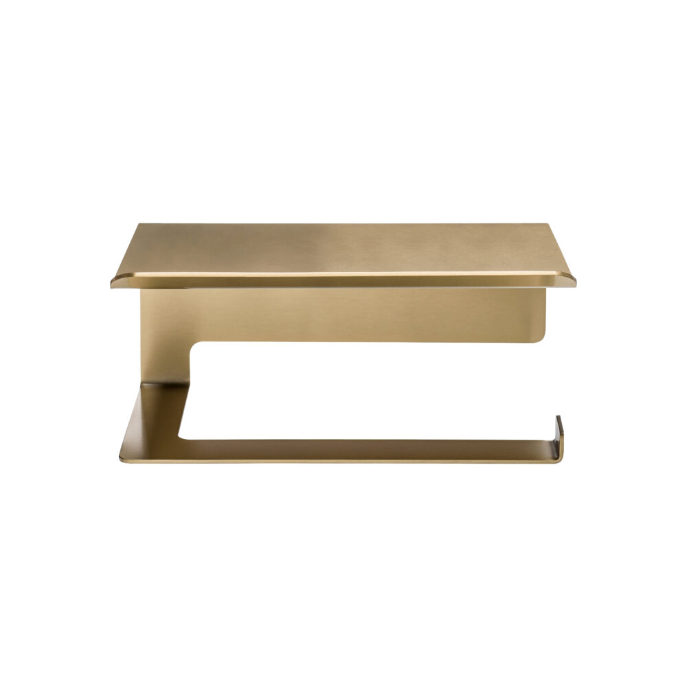 Gouden toiletrolhouder met plankje afbeelding 2