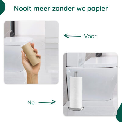 Rvs staande toiletrolhouder afbeelding 4