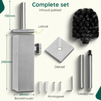 RVS toiletborstelhouder modern design afbeelding 9