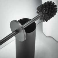 Zwarte toilet accessoires set zonder boren afbeelding 5