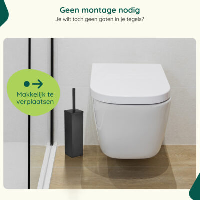 Zwarte toiletborstelhouder wandmontage afbeelding 7