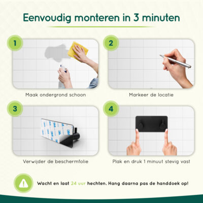 Zelfklevende zwarte handdoekhaakjes afbeelding 6