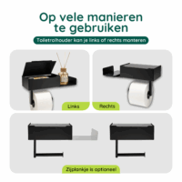 XIVADA toiletrolhouder zwart afbeelding 8