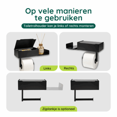 XIVADA toiletrolhouder zwart afbeelding 8