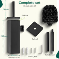 Zwarte toiletborstelhouder wandmontage afbeelding 9