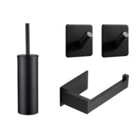 Zwarte toilet accessoires set afbeelding 1