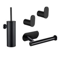 Zwarte toilet accessoires set afbeelding 1