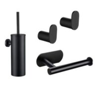 XIVADA Toilet accessoires set - 4 delig - Rvs - Zwart