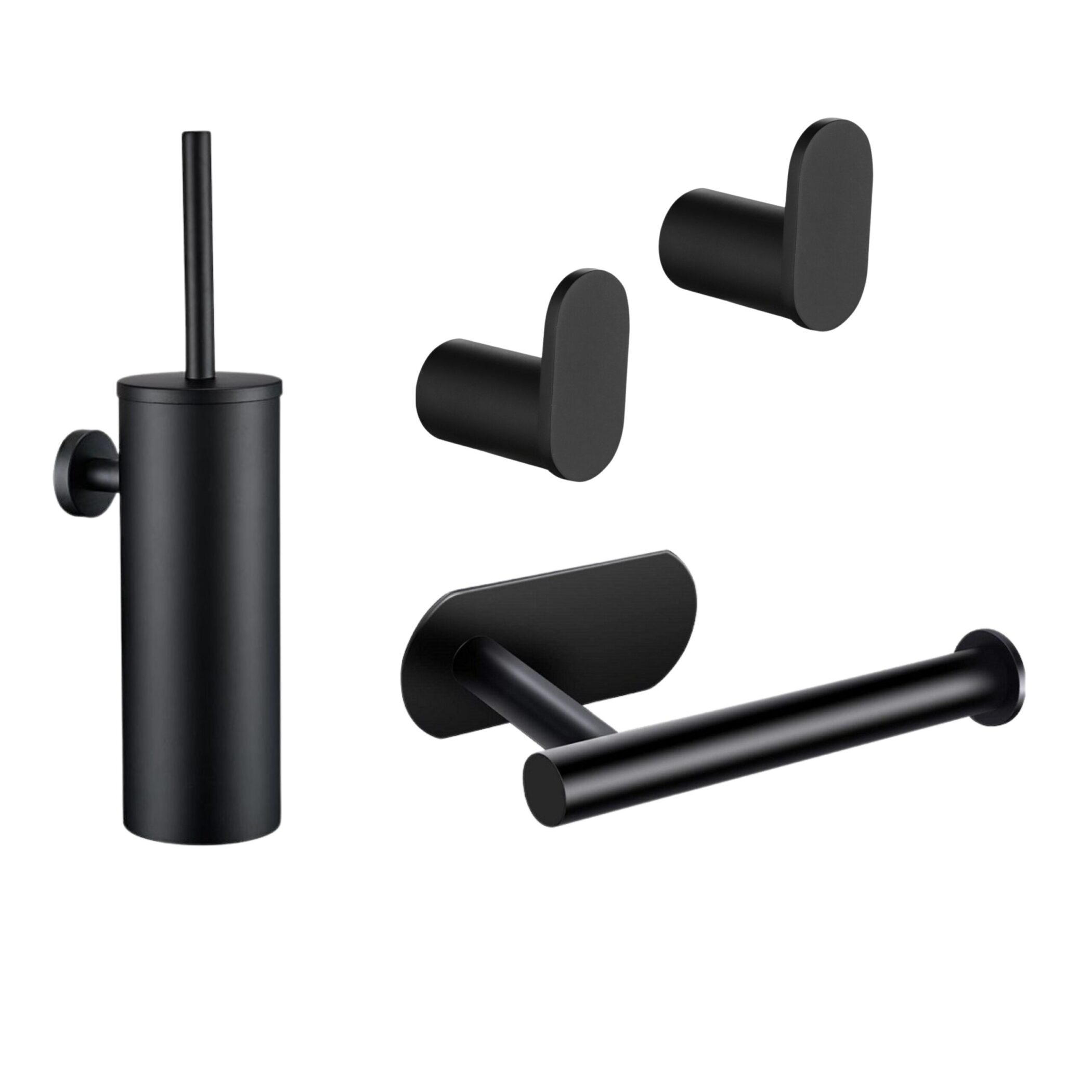 XIVADA Toilet accessoires set - 4 delig - Rvs - Zwart