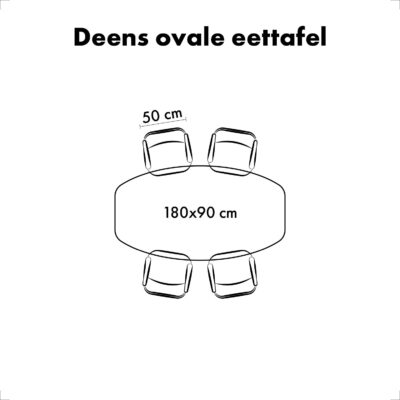 QUVIO Eettafel Sofia – Deens Ovaal – 180 x 90 cm – Stalen kruispoot – FSC® gecertificeerd mangohout – Bruin