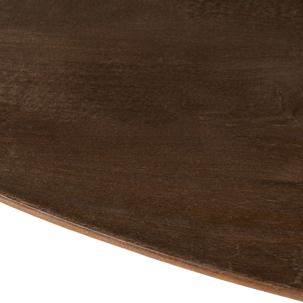 QUVIO Eettafel Sofia – Ovaal – 160×90 cm – Stalen kruispoot – FSC® gecertificeerd mangohout – Bruin