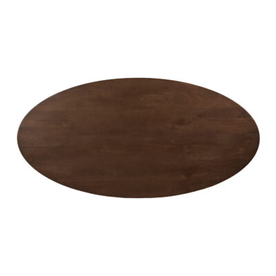 QUVIO Eettafel Sofia – Ovaal – 180×90 cm – Stalen kruispoot – FSC® gecertificeerd mangohout – Bruin