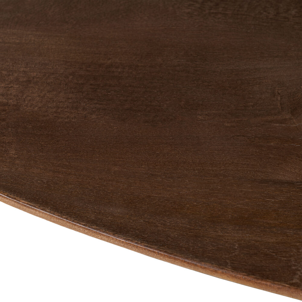 QUVIO Eettafel Sofia – Deens Ovaal – 220 x 110 cm – Stalen kruispoot – FSC® gecertificeerd mangohout – Bruin