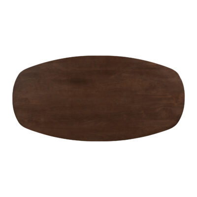 QUVIO Eettafel Sofia – Deens Ovaal – 180 x 90 cm – Stalen kruispoot – FSC® gecertificeerd mangohout – Bruin